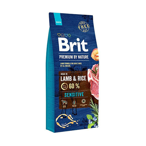 Brit Premium Adult Sensitive Lamb & Riсe - Сухий корм для дорослих собак з ягням і рисом
