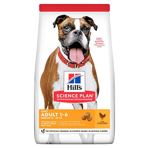 Hills (Хилс) Canine Adult Light Сухой корм для собак средних пород, склонных к лишнему весу