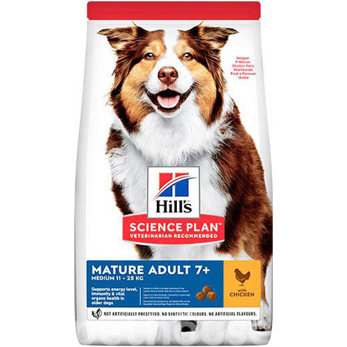 Hills Хилс 7+ Active Корм для собак средних пород старше 7 лет с курицей