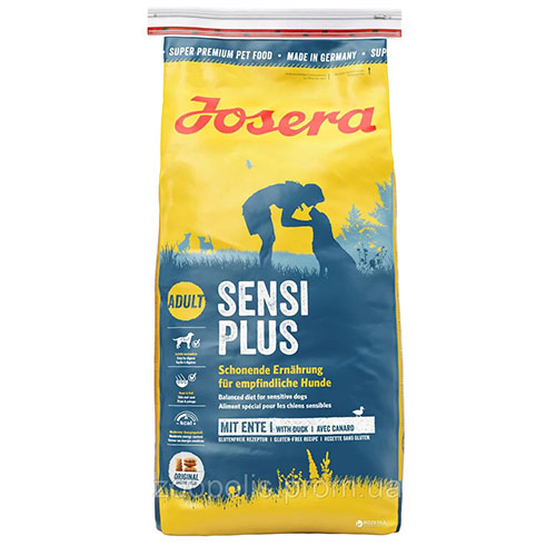 Josera Dog SensiPlus Adult - ЙозиДог Сенситив для взрослых собак с чувствительным пищеварением с уткой и рисом