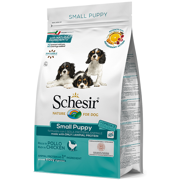 Schesir Dog Small Puppy - Шезир курица сухой монопротеиновый корм для щенков мини и малых пород