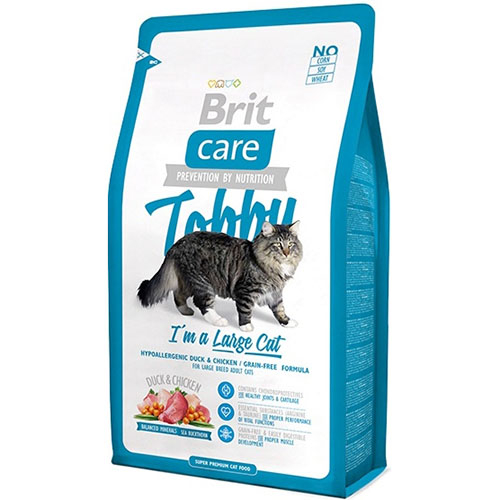 Brit Care Cat Tobby I am a Large Cat - Сухий корм для кішок великих порід з качкою і куркою