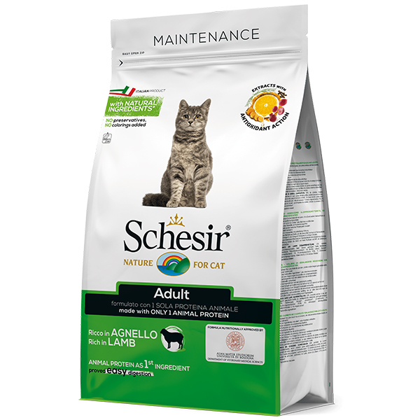 Schesir Cat Adult Lamb ШЕЗІР ягня сухий монопротеіновий корм для котів