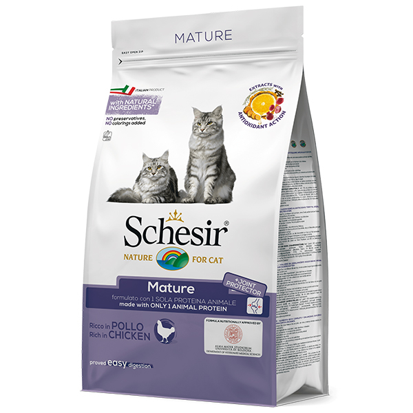 Schesir Cat Mature Шезир сухой монопротеиновый корм для пожилых котов