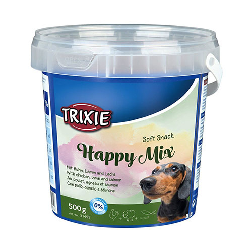 Trixie Soft Snack Happy Mix Ласощі для собак з ягням, лососем і куркою 500гр