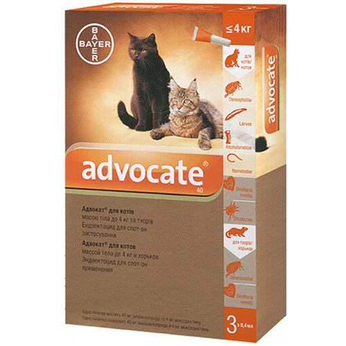 Advocate (Адвокат) капли для кошек весом до 4 кг