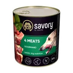 Savory 4 мяса - Влажный корм для взрослых собак