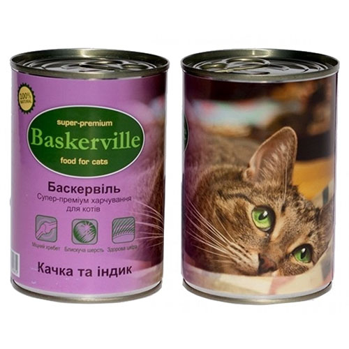 Baskerville Корм для котів Качка та індик