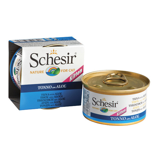 Schesir Tuna Aloe Kitten ШЕЗІР Тунець з АЛОЕ натуральні консерви для кошенят тунець з алое і рисом