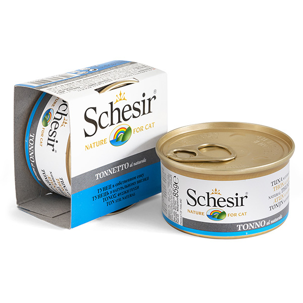 Schesir Tuna Natural Style ШЕЗІР тунець натуральні консерви для кішок, вологий корм тунець у власному соку
