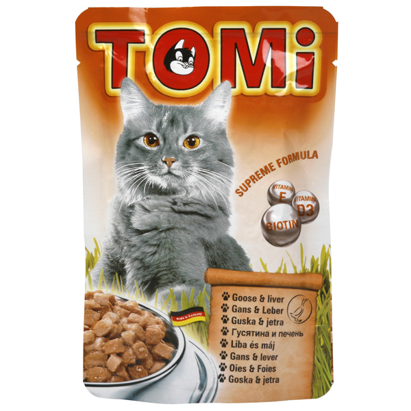 TOMi goose liver ТОМИ ГУСАК Печінку консерви для кішок, вологий корм